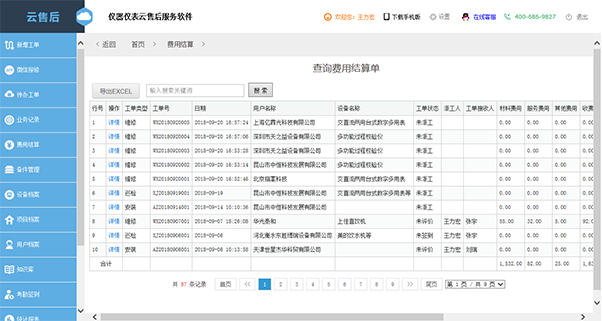 云售后服务系统人员分布地图